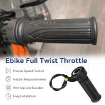 SHIQINHA Universal 3 Pin Ebike Throttle Full Twist Compatible with Electric Bike Scooter Bicycle Motorcycle 12V 36V 48V 72V, 20X E Bike Throttle Grip Kit Replacement for Folding Mountain Bike Male