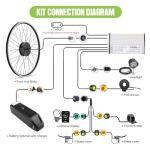 BAFANG 48V 500W Front Hub Motor Electric Bike Conversion Kit for 26/700c inch Wheel Drive Engine with Optional LCD Display Without Battery and Charger