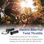 SHIQINHA Universal 3 Pin Ebike Throttle Full Twist Compatible with Electric Bike Scooter Bicycle Motorcycle 12V 36V 48V 72V, 20X E Bike Throttle Grip Kit Replacement for Folding Mountain Bike Male