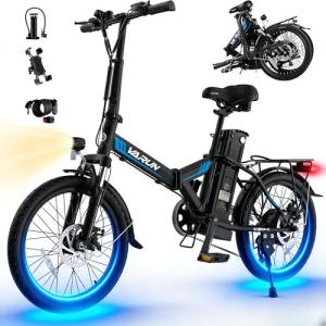 VARUN Electric Bike - Peak 750W Folding Ebike for Adults Up to 40 Miles 20MPH, 48V Removable Lithium-Battery, Stylish 20" Foldable Electric Bicycle Commuter for Adults