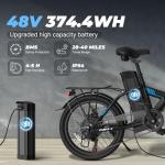 VARUN Electric Bike - Peak 750W Folding Ebike for Adults Up to 40 Miles 20MPH, 48V Removable Lithium-Battery, Stylish 20" Foldable Electric Bicycle Commuter for Adults