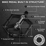 Hapleby Premium Bike Pedals of 9/16 Inch, Professional Mountain and Road Bike Flat Pedal with 2 Sealed Bearings, Wide Paltform and Lightweight of Bicycle Pedals, Come with Pedal Wrench 1PCs