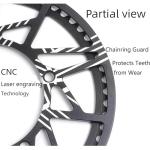PROWHEEL Universal Bike Chainring,52T/54T/56T/58T/60T BCD 130mm CNC Laser Engraving Bike Chainring with Chain Guard for 6 to 12 Speed MTB,EBike,Road Bike,City Bike,Folding Bike,Cargo