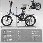 VARUN Electric Bike - Peak 750W Folding Ebike for Adults Up to 40 Miles 20MPH, 48V Removable Lithium-Battery, Stylish 20" Foldable Electric Bicycle Commuter for Adults