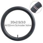 20x2.5 20x3.0 Heavy Duty Fat E-Bike Tube, 20" Replacement Fat Bicycle Inner Tube(Single), Reliable 20 x 2.5-3.0 Bike Inner Tube AV32mm Schrader Valve for City/Road/Mountain/Electric Cycling Scenarios