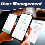 Chain Lock with Key eLinkSmart Waterproof Bicycle 100CM Chain Lock for Bike Scooter Motorcycle Door Fence Gate Fingerprint Bluetooth App Heavy Duty Outdoor Security