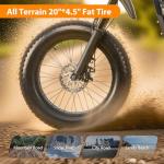 JECHAM 48V 22Ah Fat Tire eBike, Adult Peak 3000W Electric Bike, Dual 2000W Motors 35MPH Electric Bicycle, Hydraulic Disc Brakes, 7-Speed Hunting Commuter E-Bike