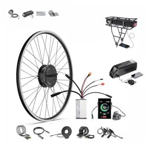BAFANG Ebike Conversion Kit with Battery - 48V500W Brushless Geared Front Hub Motor, DIY Electric Bike Motor Kit with Digital Display&PAS,4 Riding Modes for 20"/26"/700C/28/29" MTB City Road Bike