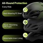 Favoto Adult Bike Helmet for Men & Women, Lightweight Cycling Helmet with Adjustable Fit, Sleek Streamlined Design, Road Commuter & Mountain Riding, Green