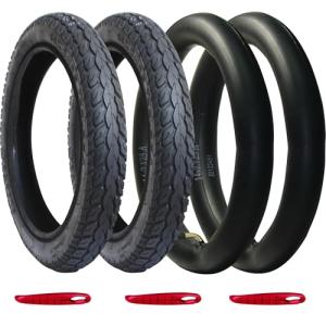 Libereco 2 Pack Electric Bike Tire 14x2.125 (57-254) with 2 Bent Valve Tubes 3 Tire Levers Anti-Slip Folding E-Bike, Kids Bike Tire