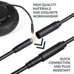 Frdhee 9 Pin E-Bike Motor Extension Cable, Waterproof Wheel Motor Extension Cable for Electric Bike and Escooter Female to Male Electric Bike Wire E-Bike Cable Conversion Kit, 1.5 x 600mm