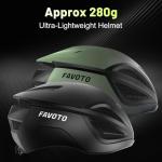 Favoto Adult Bike Helmet for Men & Women, Lightweight Cycling Helmet with Adjustable Fit, Sleek Streamlined Design, Road Commuter & Mountain Riding, Green