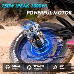 GugoIs Electric Bike for Adults,Peak 1000W Motor,Up to 30Mph, 25-45 Miles Dirt Ebike,20" Fat Tire Electric Motorcycle with 48V 15.6A Battery UL 2849 Tested,7-Speed E Bike