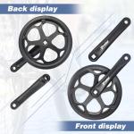 Prowheel Crankset 170mm 48T Crankset 170mm Universal Square Crankset Set Double Chain Cover 170MM Crank Aluminium Alloy Arm for Single/1/6/7/8 Speeds City Bike,Fat Bike,E-Bike,Folding Bike