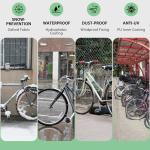 Topcrown Bike Cover Waterproof Outdoor Storage for 1/2/3 Bikes, Bicycle Cover Rain Sun UV Dust Wind Proof with Storage Bag for Mountain Road Bike/Ebike (210D Black+Green, XL Size for 1 bike)