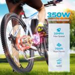 QNUT Electric Bike for Adults, 350W 26" Ebike for Teens 21 Speed 20Mph Up to 40Mile with Dual Disc Brake Commute E-Bike E-MTB for Men Women Electric Bicycles (Blue-White)