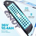 QNUT Electric Bike for Adults, 350W 26" Ebike for Teens 21 Speed 20Mph Up to 40Mile with Dual Disc Brake Commute E-Bike E-MTB for Men Women Electric Bicycles (Blue-White)