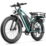 Jasion EB5 MAX Electric Bike for Adults with 1500W Peak Motor, 48V 15Ah (720Wh) Battery Electric Mountain Bike, 26'' x 4'' Fat Tire Ebike, 28+MPH Speed, Cruise Control, with Fenders, Rear Rack