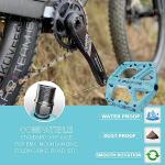 BUCKLOS Mountain Bike Pedals MTB Pedals Flat, Bicycle Road Bike Adult Large Platform Pedal with Non-Slip Grips for Gravel/Ebike/Hybrid Bikes/Beach Cruiser(9/16 Nylon Blue)