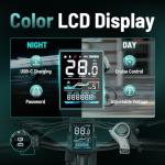 Jasion EB5 MAX Electric Bike for Adults with 1500W Peak Motor, 48V 15Ah (720Wh) Battery Electric Mountain Bike, 26'' x 4'' Fat Tire Ebike, 28+MPH Speed, Cruise Control, with Fenders, Rear Rack