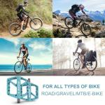 BUCKLOS Mountain Bike Pedals MTB Pedals Flat, Bicycle Road Bike Adult Large Platform Pedal with Non-Slip Grips for Gravel/Ebike/Hybrid Bikes/Beach Cruiser(9/16 Nylon Blue)