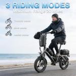 Bodywel Electric Bike for Adult 500W Motor, 14" Adult Electric Bicycles 36V Battery, 20 Miles Folding Ebike, E Bikes for Adults and Teens (14'' Ebike with Bag, Black)