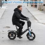 Bodywel Electric Bike for Adult 500W Motor, 14" Adult Electric Bicycles 36V Battery, 20 Miles Folding Ebike, E Bikes for Adults and Teens (14'' Ebike with Bag, Black)