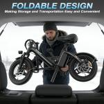 Bodywel Electric Bike for Adult 500W Motor, 14" Adult Electric Bicycles 36V Battery, 20 Miles Folding Ebike, E Bikes for Adults and Teens (14'' Ebike with Bag, Black)