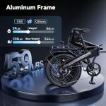 Jasion EBS Electric Bike for Adults,[1000 Peak Motor & 25Mph] Folding Electric Bike,55 Miles Max Range by 504Wh Built-in Battery, 20'' Fat Tire Ebikes for Adults,