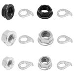 Moicstiy 12 Pcs Bike Wheel Axle Nuts and Safety Washers Kit, 3 Size M8/M9.5/M10 Bike Hub Nuts Washers Bike Parts Accessories for Front and Back Bike Wheel