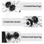 20" Fat Bicycle Front Wheel - 4.0" Tire, Aluminum Alloy, Quick Release 9x135mm 36H Hub, 6 Bolts Disc Brake for E-Bike, Snow and Beach Bikes