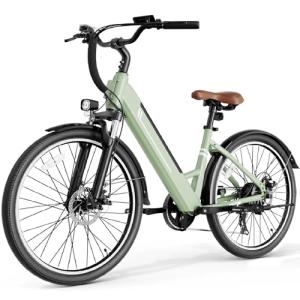 Jasion 26" Electric Bike for Adults, Internal Removable Battery Ebike with 4 Modes & 7-Speed, UL2849 Certified, 750-1000W Peak Motor, Max 25Mph & 50Miles, Shock Absorber, City Commuter E Bike
