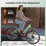 Jasion 26" Electric Bike for Adults, Internal Removable Battery Ebike with 4 Modes & 7-Speed, UL2849 Certified, 750-1000W Peak Motor, Max 25Mph & 50Miles, Shock Absorber, City Commuter E Bike