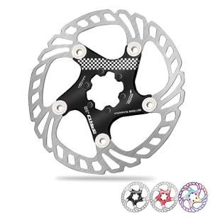 BUCKLOS IIIPRO 140mm 160mm 180mm 203mm Floating Bike Disc Brake Rotor with 6 Bolts, Mountain Bike MTB Stainless Steel Bicycle Disc Brakes Rotors for Road Bike/Ebike/BMX(Black)