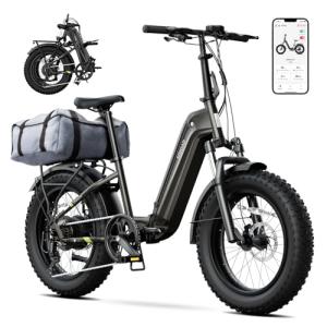 SISIGAD Folding Electric Bike for Adults, 1500W Peak Motor Ebike with 48V 15Ah Removable Battery, Max Range 60 Miles 28 MPH Commuter Foldable Ebike, 20" Fat Tire All Terrain E Bike