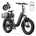 SISIGAD Folding Electric Bike for Adults, 1500W Peak Motor Ebike with 48V 15Ah Removable Battery, Max Range 60 Miles 28 MPH Commuter Foldable Ebike, 20" Fat Tire All Terrain E Bike