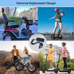 Electric Bike Charger 48V, 54.6V 2A Charger (5 Plugs) Fast Universal for 48V Lithium Battery, Compatible with Ebike, One Wheel, Electric Bicycle, Rad Power Bike