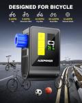 Auxpower Mini Bike Pump-120PSI Electric Bicycle Tire Pump 40S Fast Inflation, Portable Digital Bike Air Pump for Road, MTB, City，E-Bike and Sport Balls(0.24lb)