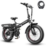 Electric Bike for Adults with Peak 1000W Motor up to 25Mph EBS Ebike, Built-in 48V Removable Battery up to 55 Max Miles Folding Ebike, Aluminum 20'' Fat Tire Electric Bicycle