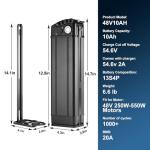 Airuxuan 48V 10Ah Ebike Battery, Silver Fish Lithium-ion Battery with 2A Charge for 200-550W Electric Bicycles Folding Bike Mountain Bike Motor