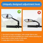 Homieway Bike Mirror, New Foldable Bicycle Mirror for Handlebar Mount, Adjustable 360°Rotatable Bicycle Rear View Mirrors for E-bike, Mountain Bike, City Bikes &Scooter (Left 0.87-1")