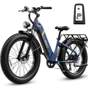 Jasion Thunder Electric Bike for Adults,1800W Peak Fat Tire E Bikes,26''x 4'',80 Miles with 864Wh Removable Battery Ebike, 30+MPH Max Speed Bicycles,Hydraulic Brakes,Front Suspension