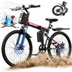 VARUN Folding Electric Bike for Adults - Peak 750W Motor Electric Bike, Foldable Ebikes with 48V Long Range Battery, Up to 20+MPH 50 Miles, 7-Speed Gears & Dual Hydraulic Suspension