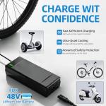 SGS Certified 54.6V Electric Bike Power Adapter for 48V Electric Scooter Ebike Lithium Battery, Six-in-one Plug, Compatible with Ecotric City/Beach, Lectric XP 2.0/3.0, Evercross H5/H7