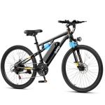 Qlife Racer Ultra Electric Bike for Adults, 25MPH, 40 Miles Mountain Lightweight Ebike, 1000W Brushless Motor, 21-Speed E Bike for Adults, 375Wh Removable Battery, 26X2.1 Tire, Full Suspension,Black