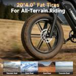 HiKeep Electric Bike for Adults - 1500W Peak Motor, 48V15.6Ah Battery, 28MPH Fat Tire Ebike with Dual Suspension, 20 × 4.0 Inch All-Terrain Tires, Dual Mechanical Disc Brake, Safety Tested to UL 2849