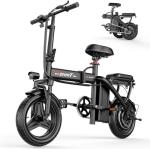 GWEIT Electric Bike for Adults, 48V 10AH Removable Battery, 20MPH 25Miles Commuting Ebikes for Women Men, 500W Brushless Motor, Lightweight 14'' Tires Folding Electric Bicycles, LCD Display