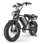 Qlaway 20" Fat Tire Electric Motorcycle Ebikes for Adults, 750w Electric Dirt Bike with Full Suspension, 48V 18AH Battery Moped, 31MPH(50KM/H) Max Speed, 40-70 Miles Range, LED Headlight,Turn Signals