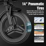 GWEIT Electric Bike for Adults, 48V 10AH Removable Battery, 20MPH 25Miles Commuting Ebikes for Women Men, 500W Brushless Motor, Lightweight 14'' Tires Folding Electric Bicycles, LCD Display