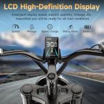 Electric Bike for Adults - 28MPH(PAS Mode) Fat Tire E-Bike, 48V 15.6Ah/25Ah Removable Battery, Full Suspension, LCD Display, 20" All-Terrain Tires Adult Electric Bicycle for Off-Road Commute